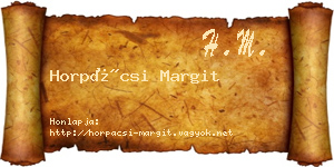 Horpácsi Margit névjegykártya
